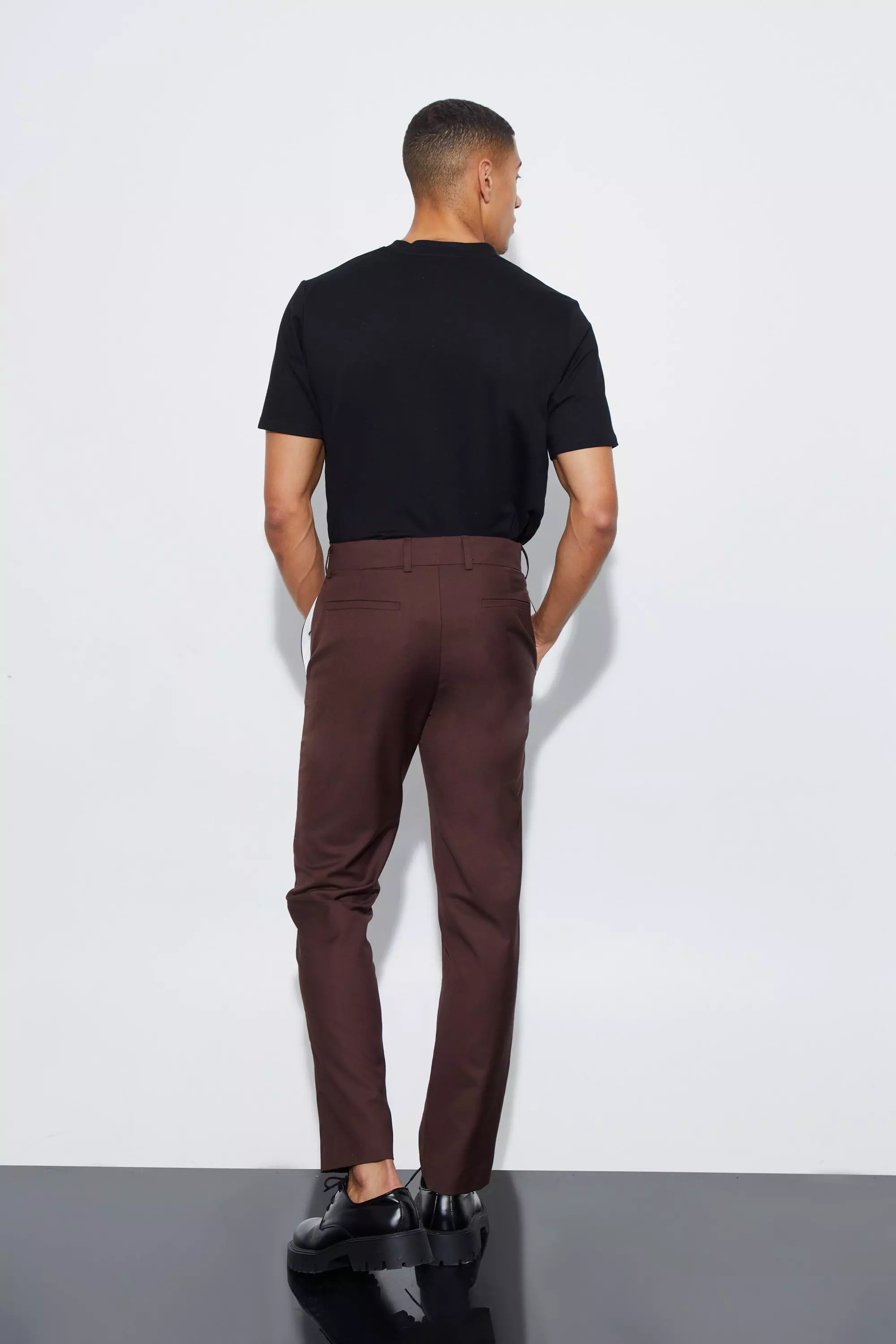 Chocolate Relaxed Fit Straight Leg Suit Trousers alternative image