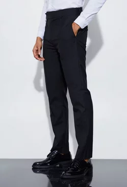Black Relaxed Fit Straight Leg Suit Trousers