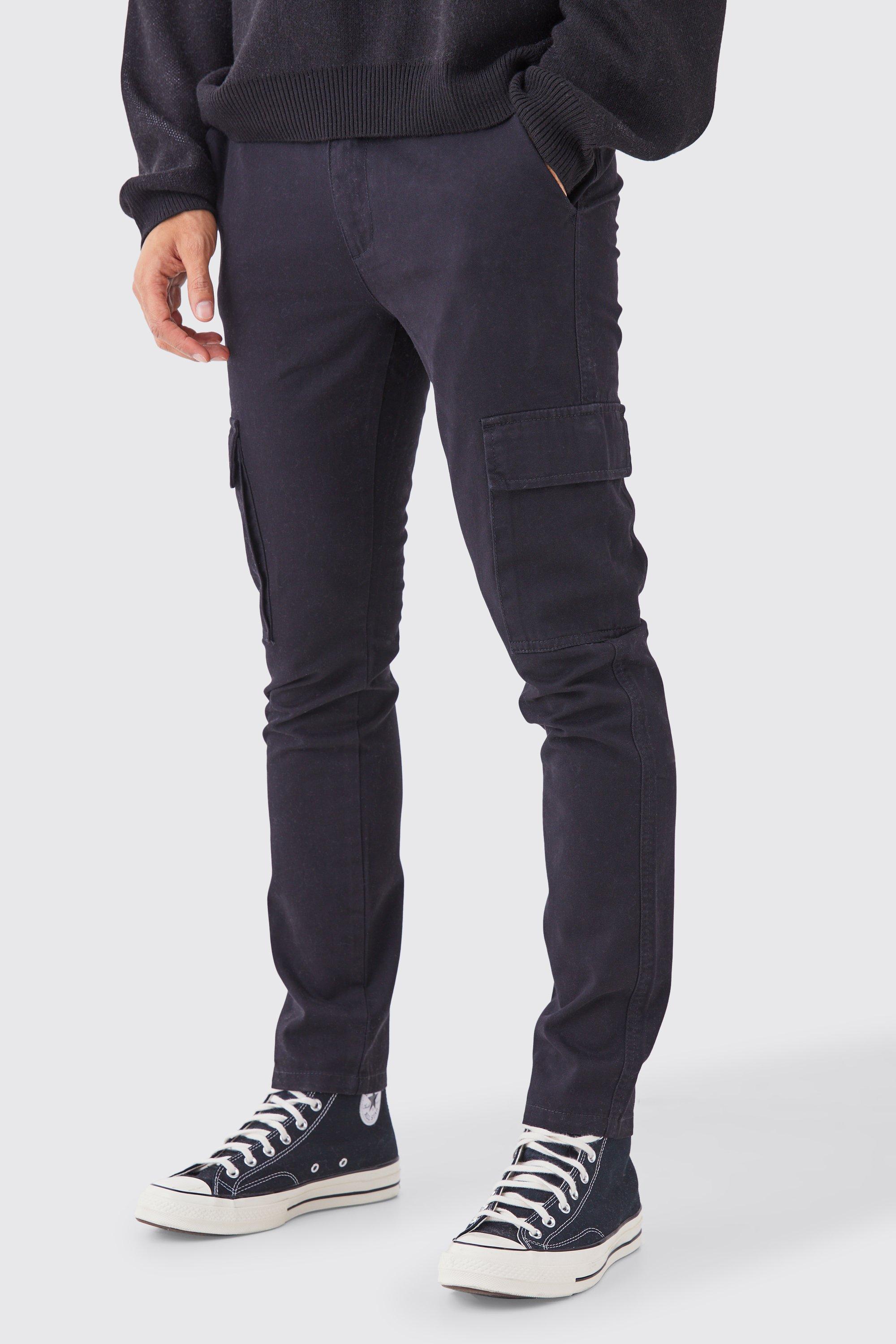 Elastic Waist Straight Leg Twill Cargo Trouser