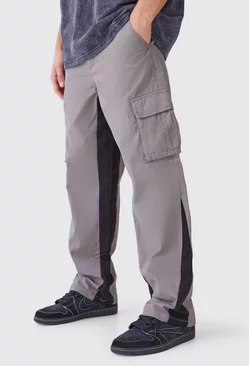 Fixed Waist Gusset Cargo Trousers Grey