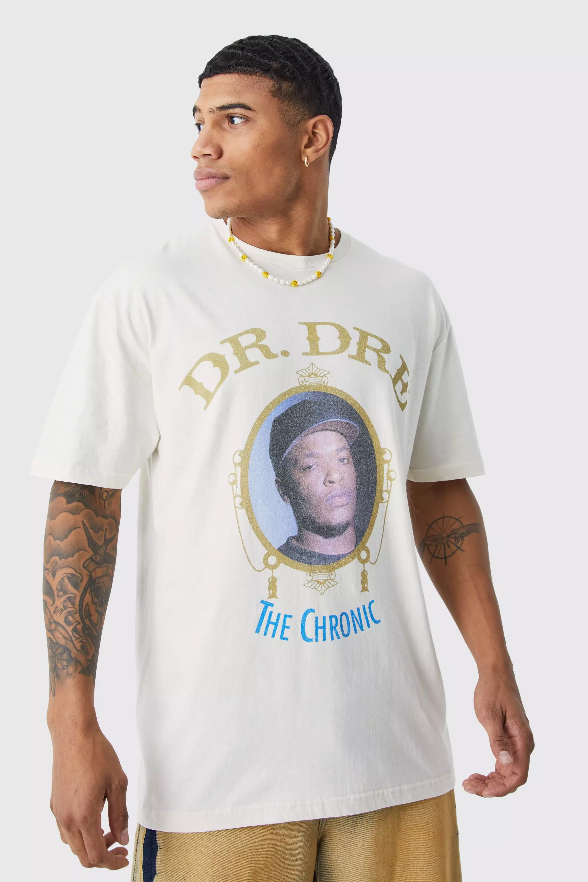 Stone Oversized Gelicenseerd Dr Dre T-Shirt alternatieve afbeelding
