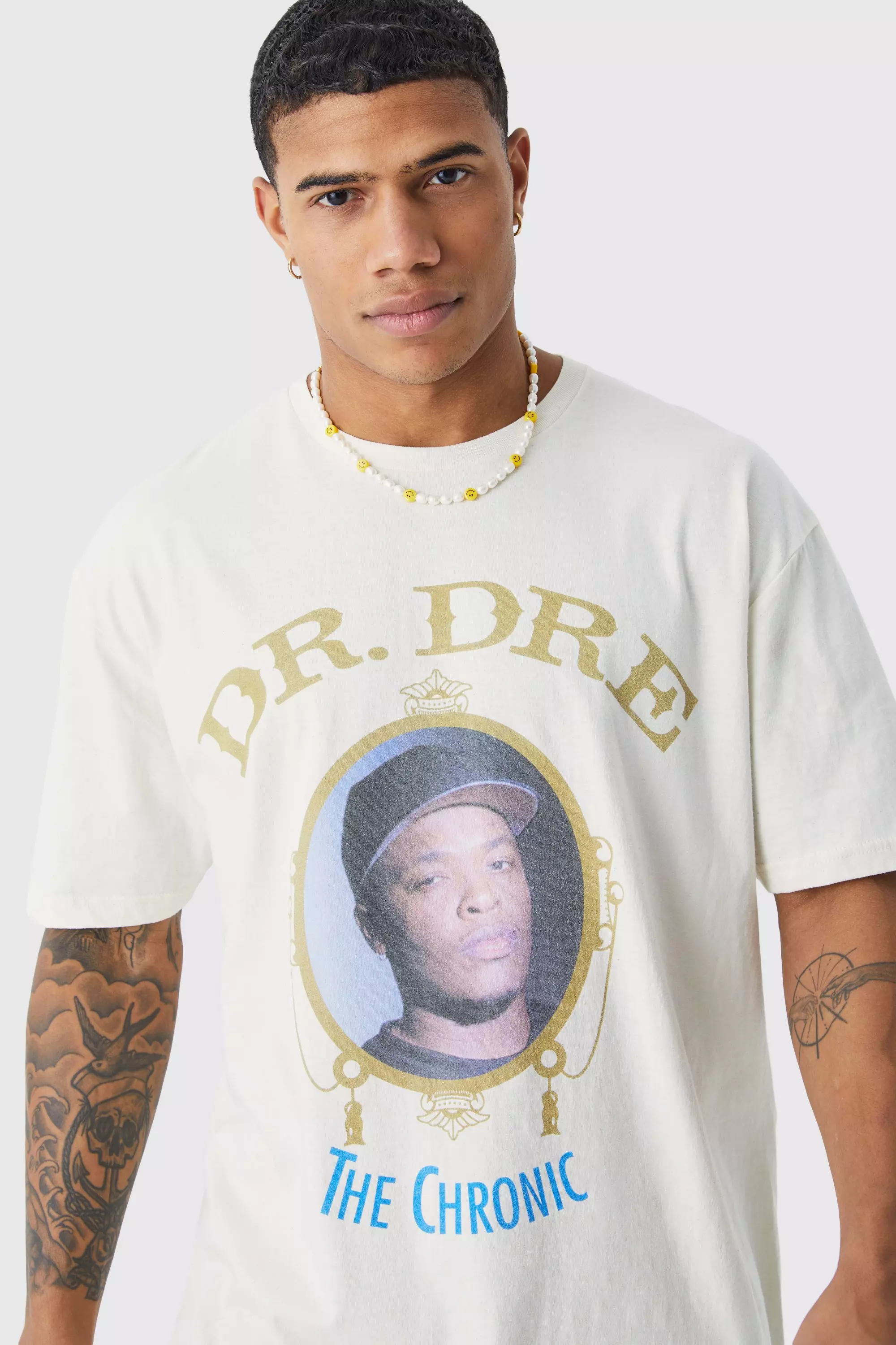Stone Oversized Gelicenseerd Dr Dre T-Shirt alternatieve afbeelding