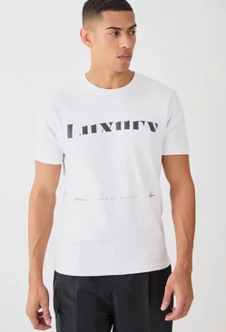 White Slim Fit Luxury Print T-shirt