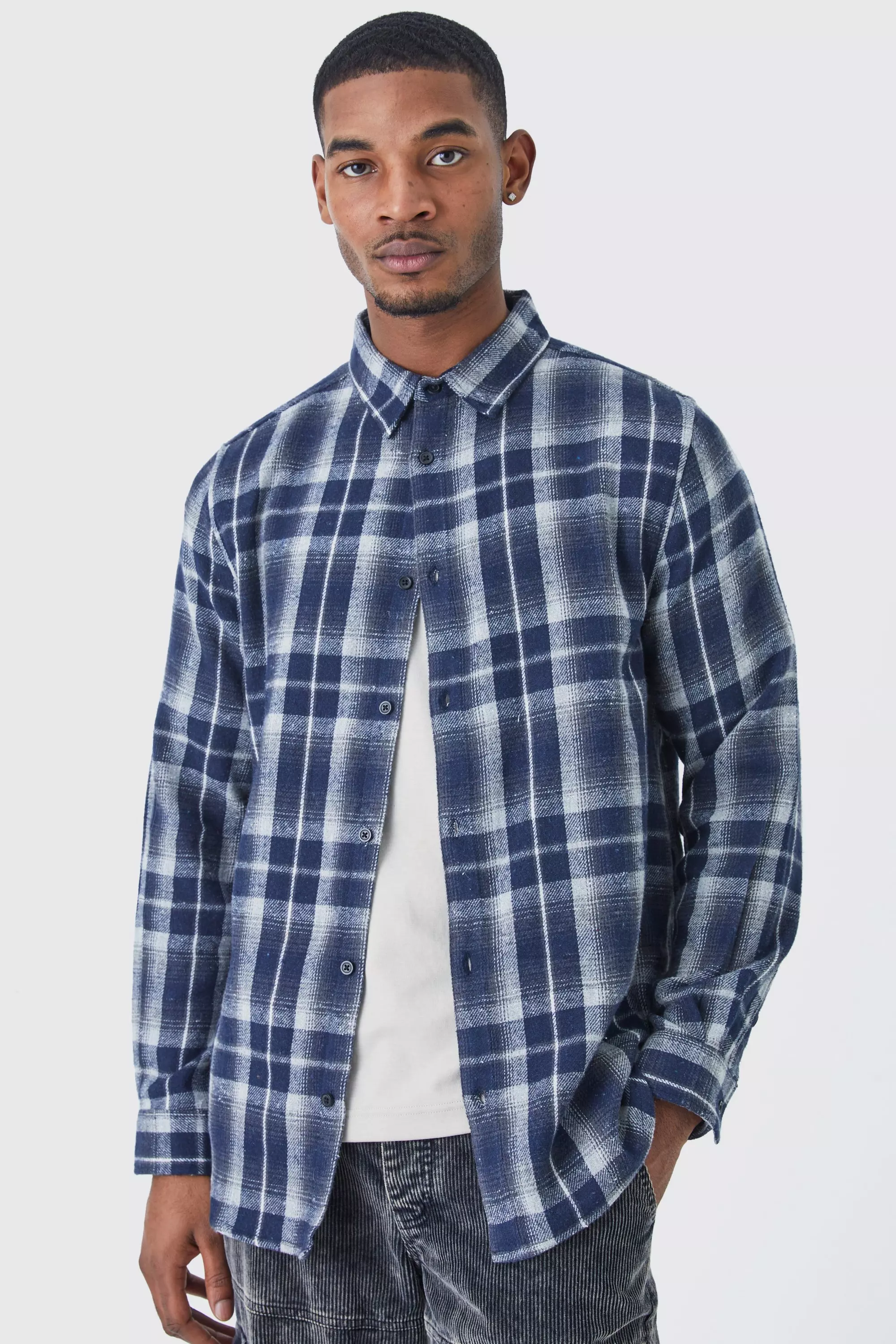 Grey hot sale chequered shirt