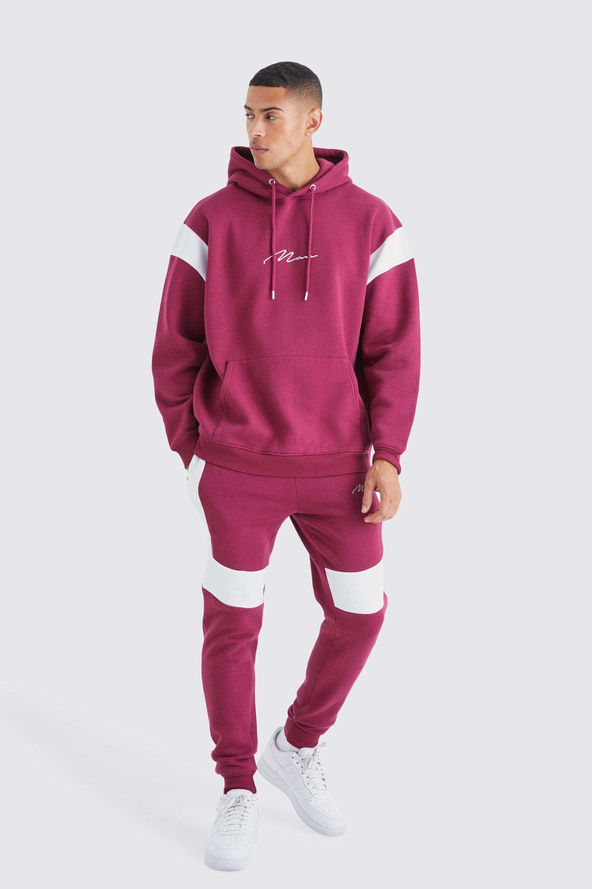 Oversized Colour Block Hooded Tracksuit