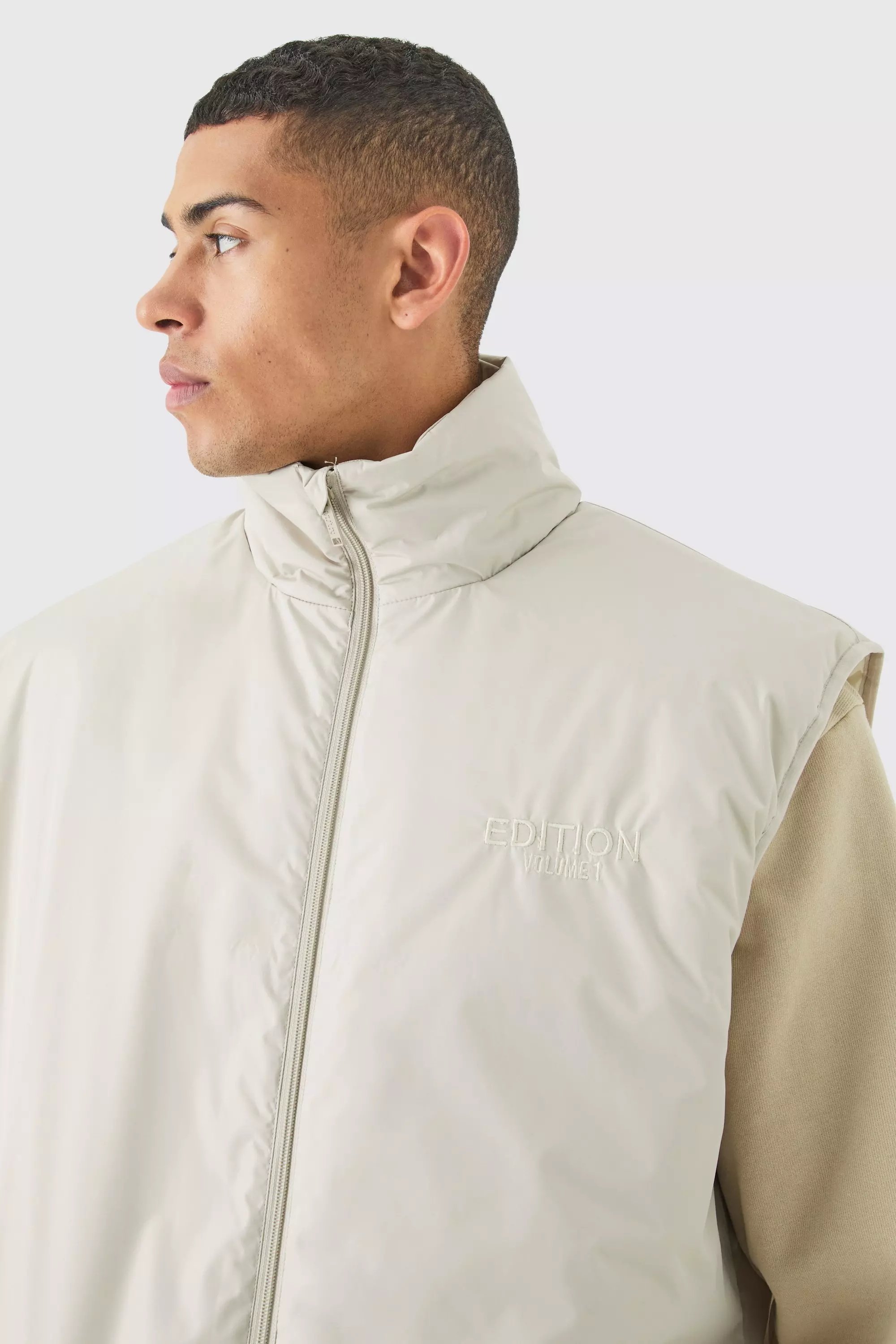 Stone EDITION Oversized Funnel Neck Padded Gilet alternative image