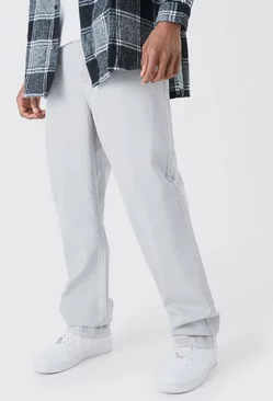 Tall Relaxed Rigid Overdyed Let Down Hem Jeans Light grey