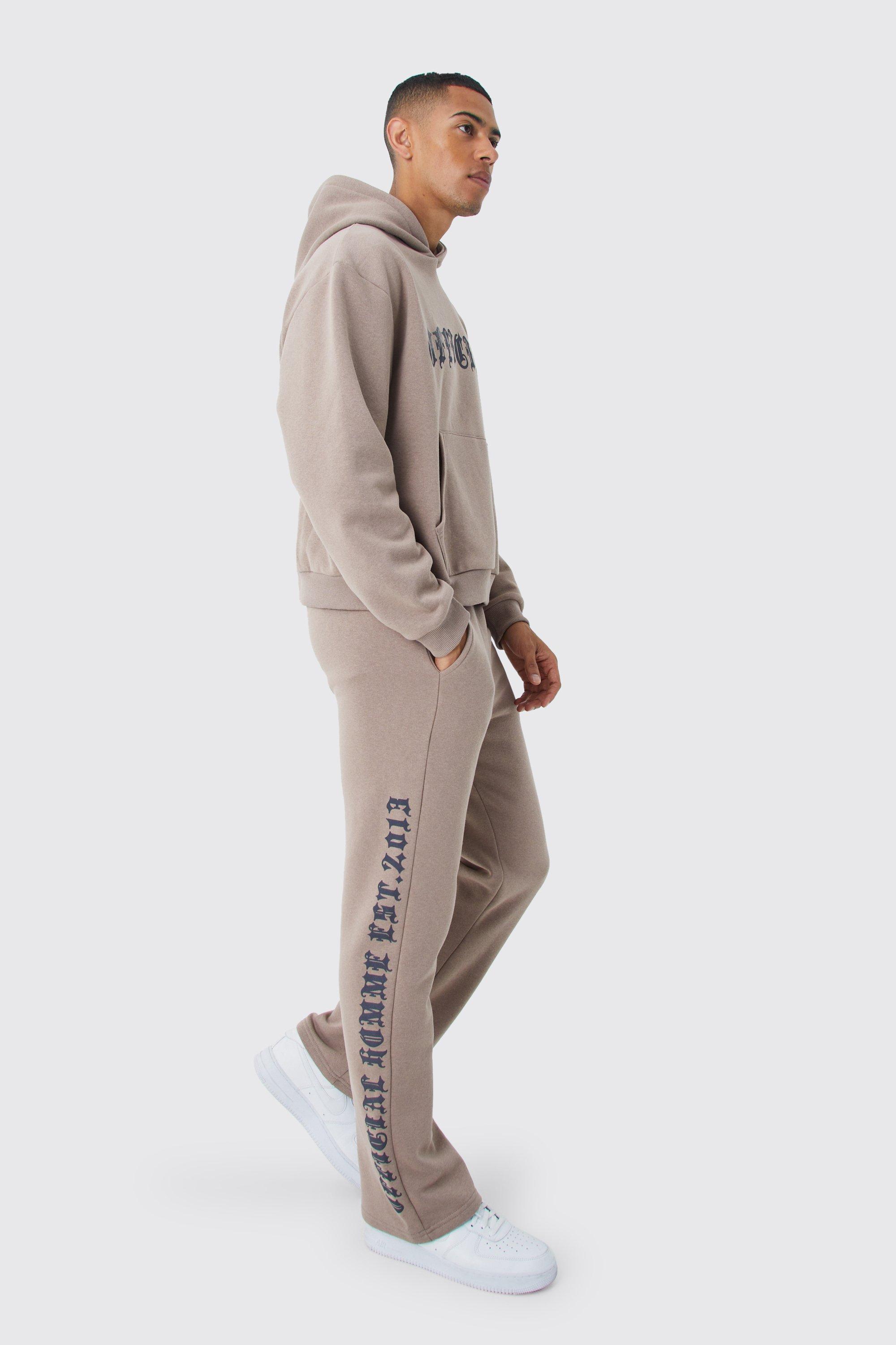 Official Gothic Text Gusset Tracksuit | boohooMAN UK