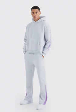 Grey Worldwide Placement Printed Gusset Tracksuit