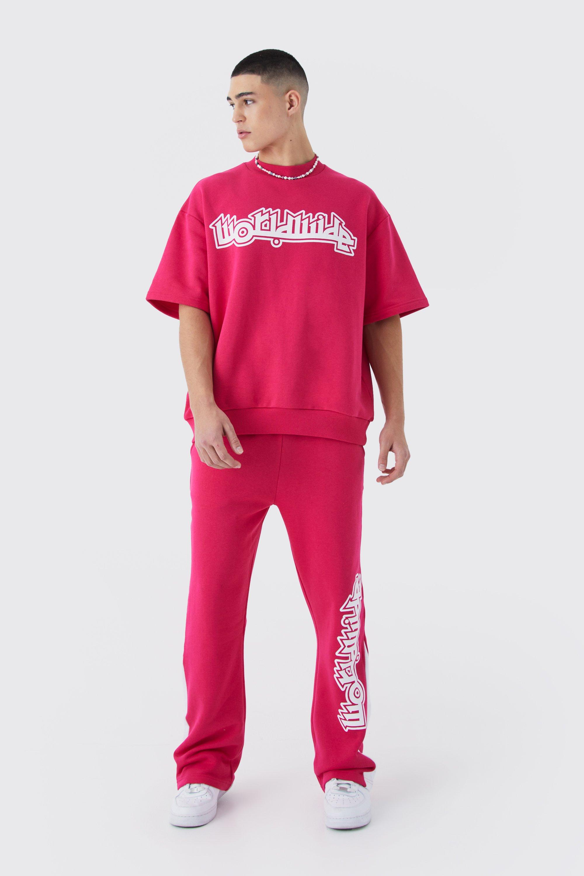 Boohooman store pink tracksuit