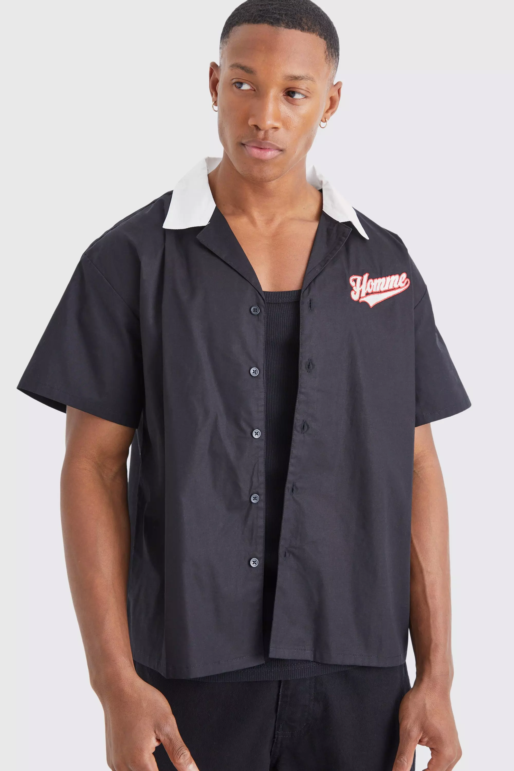 Chemise oversize à manches courtes, Black autre image
