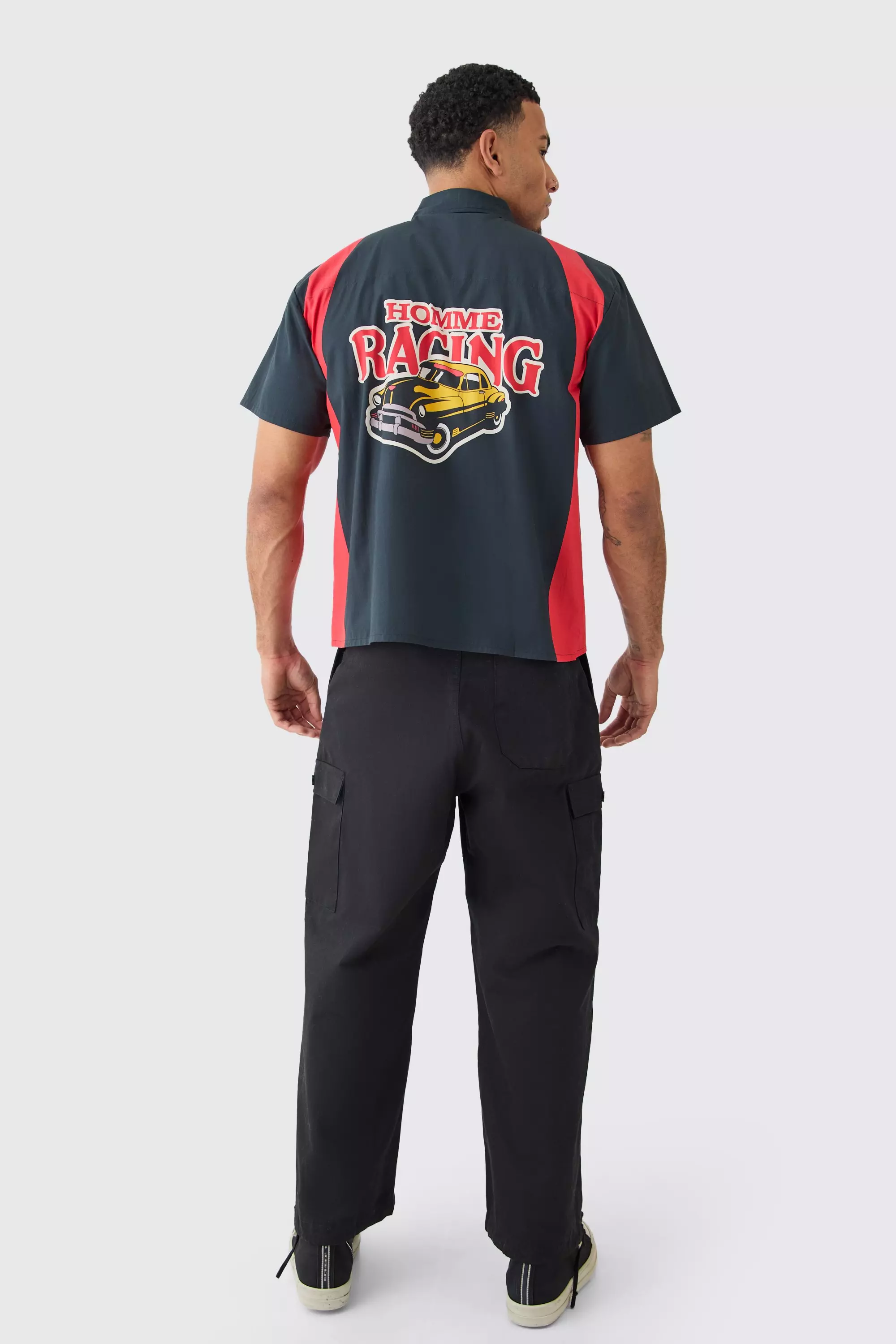 Short Sleeve Boxy Varsity Shirt | boohooMAN USA