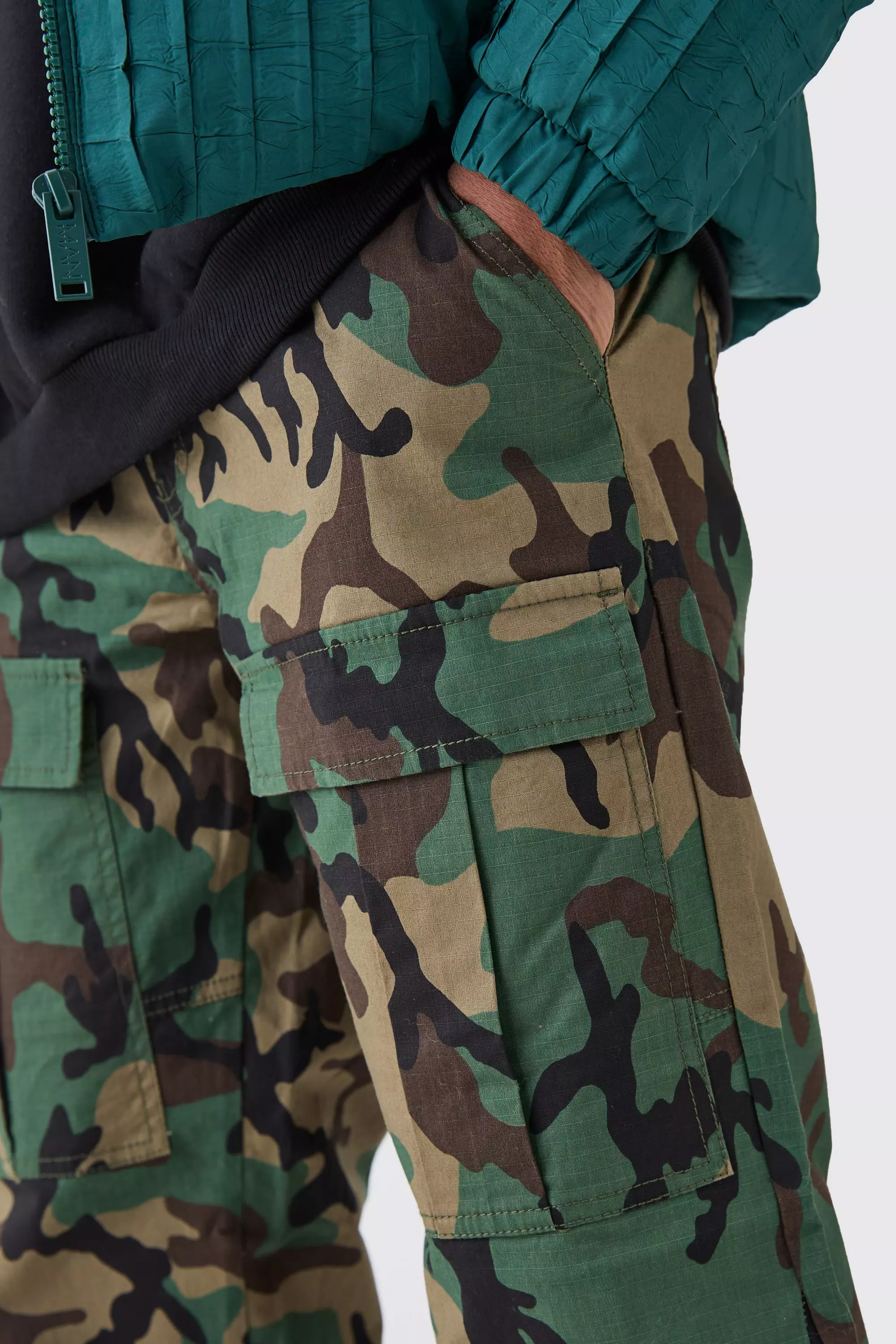 Lockere Camouflage Cargo-Hose, Khaki alternatives Bild