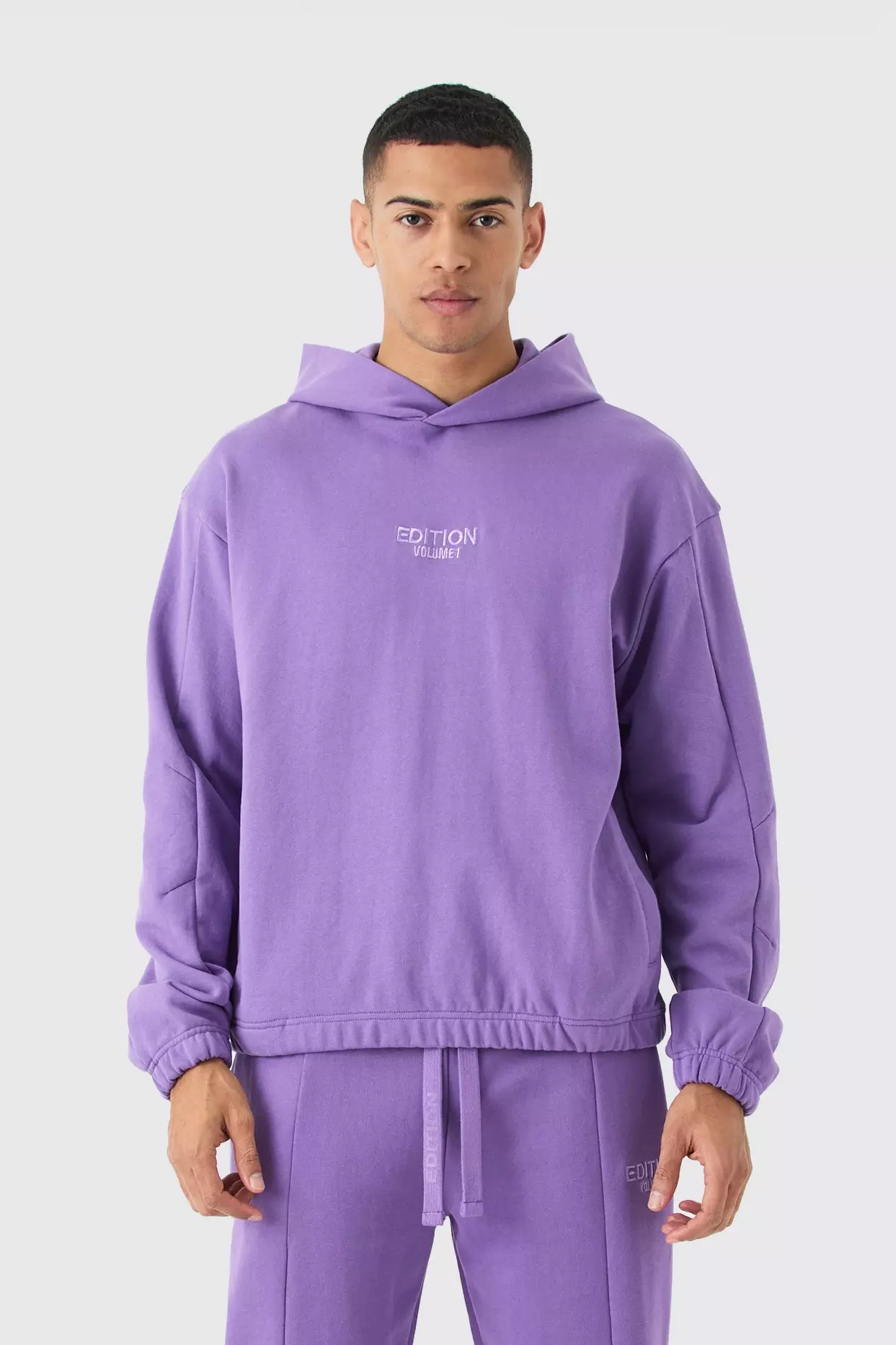 EDITION Oversized Boxy Heavyweight Hoodie Purple