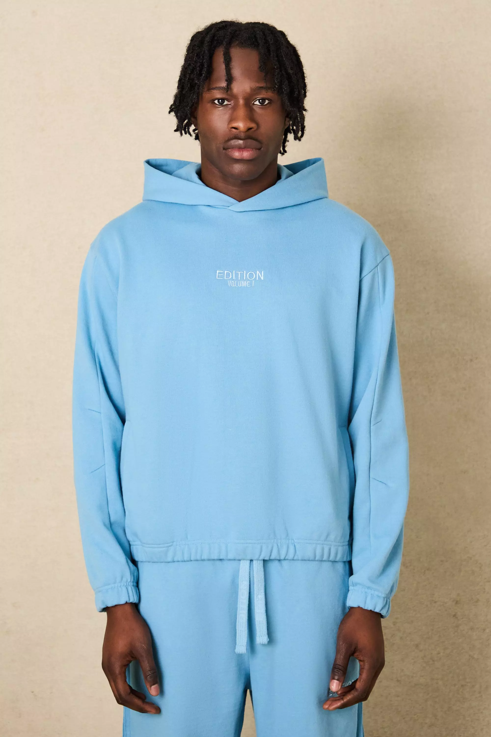 EDITION Oversized Boxy Heavyweight Hoodie Blue