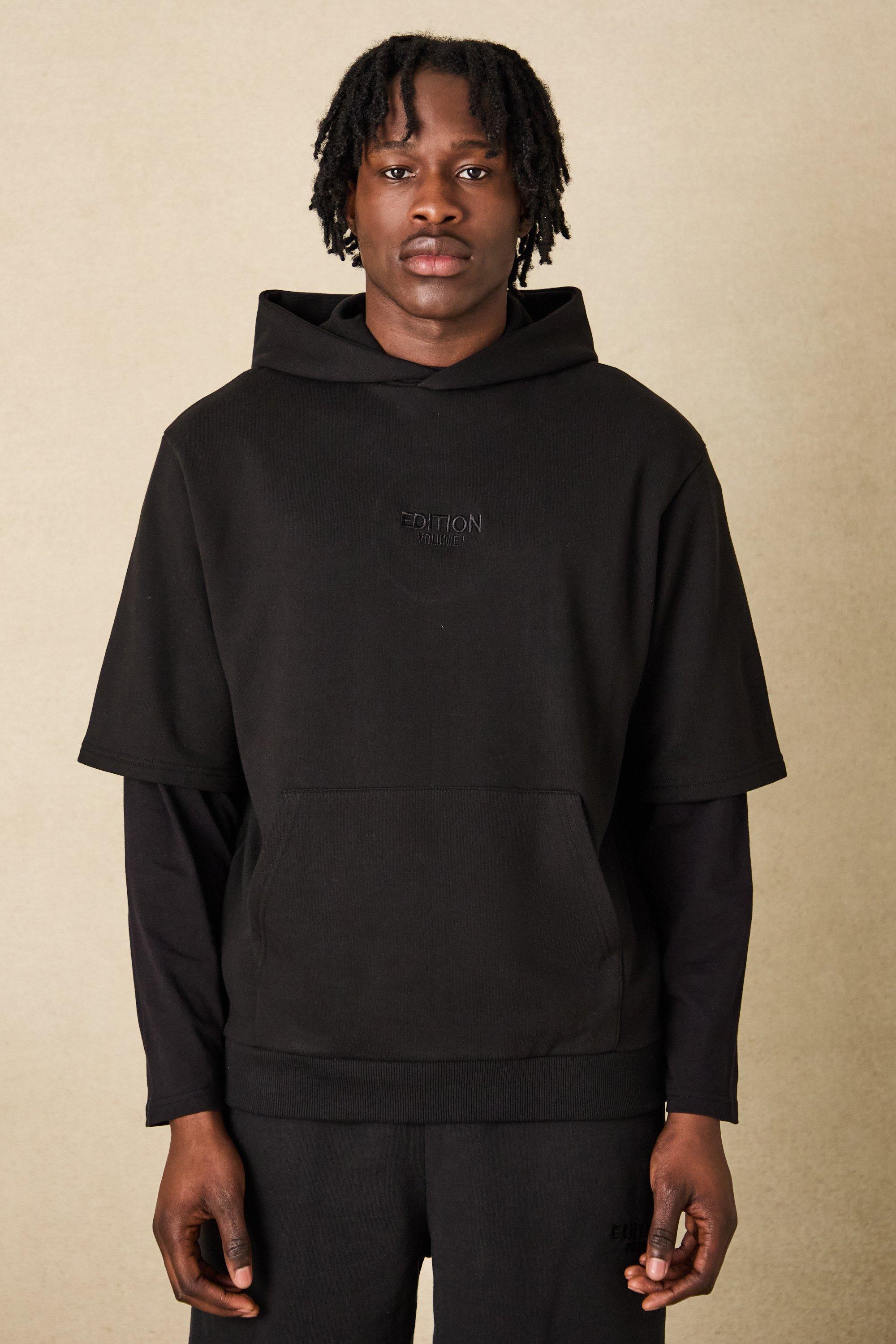 Short sleeve deals oversized hoodie