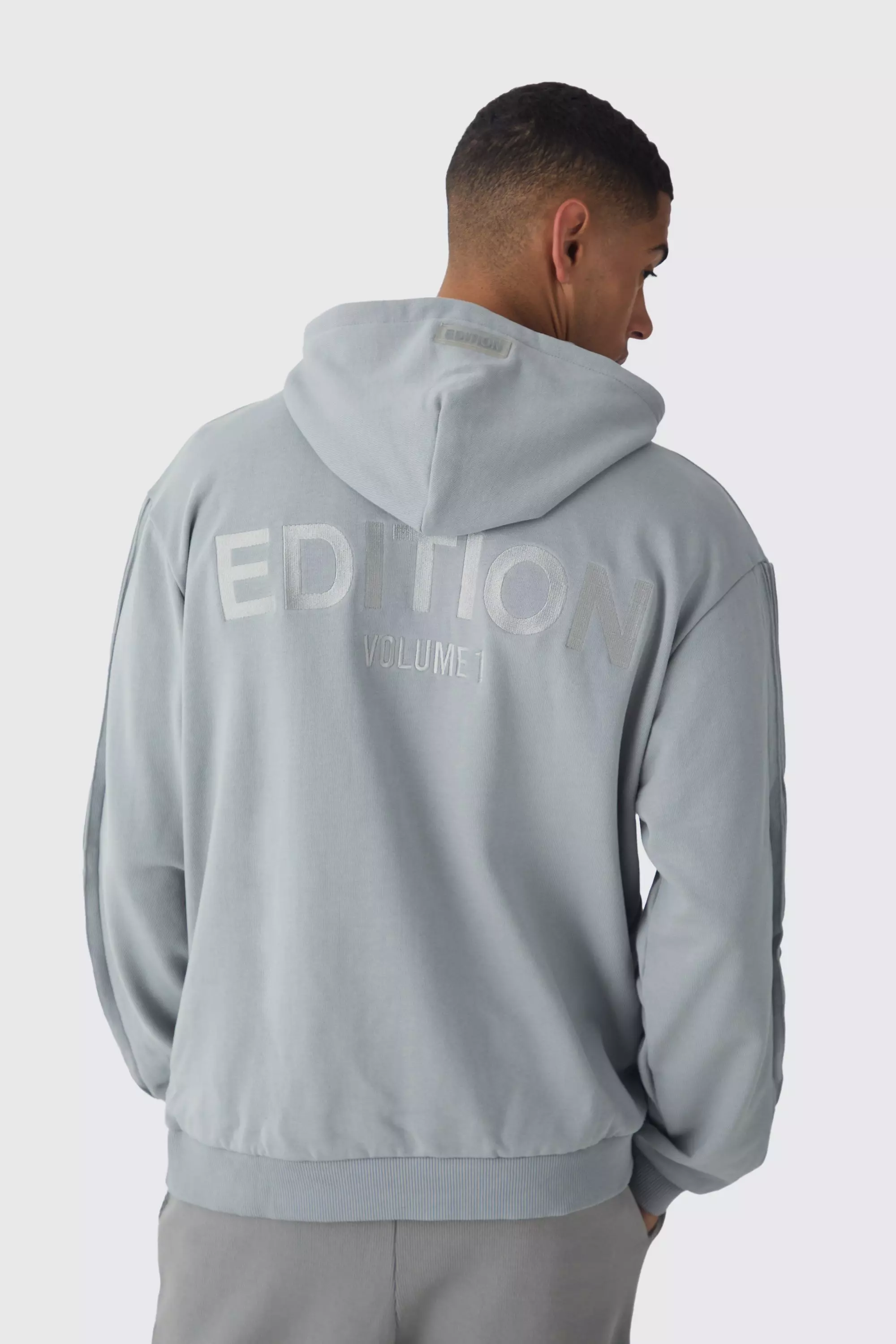 EDITION Oversized Heavyweight 1/4 Zip Pintuck Hoodie