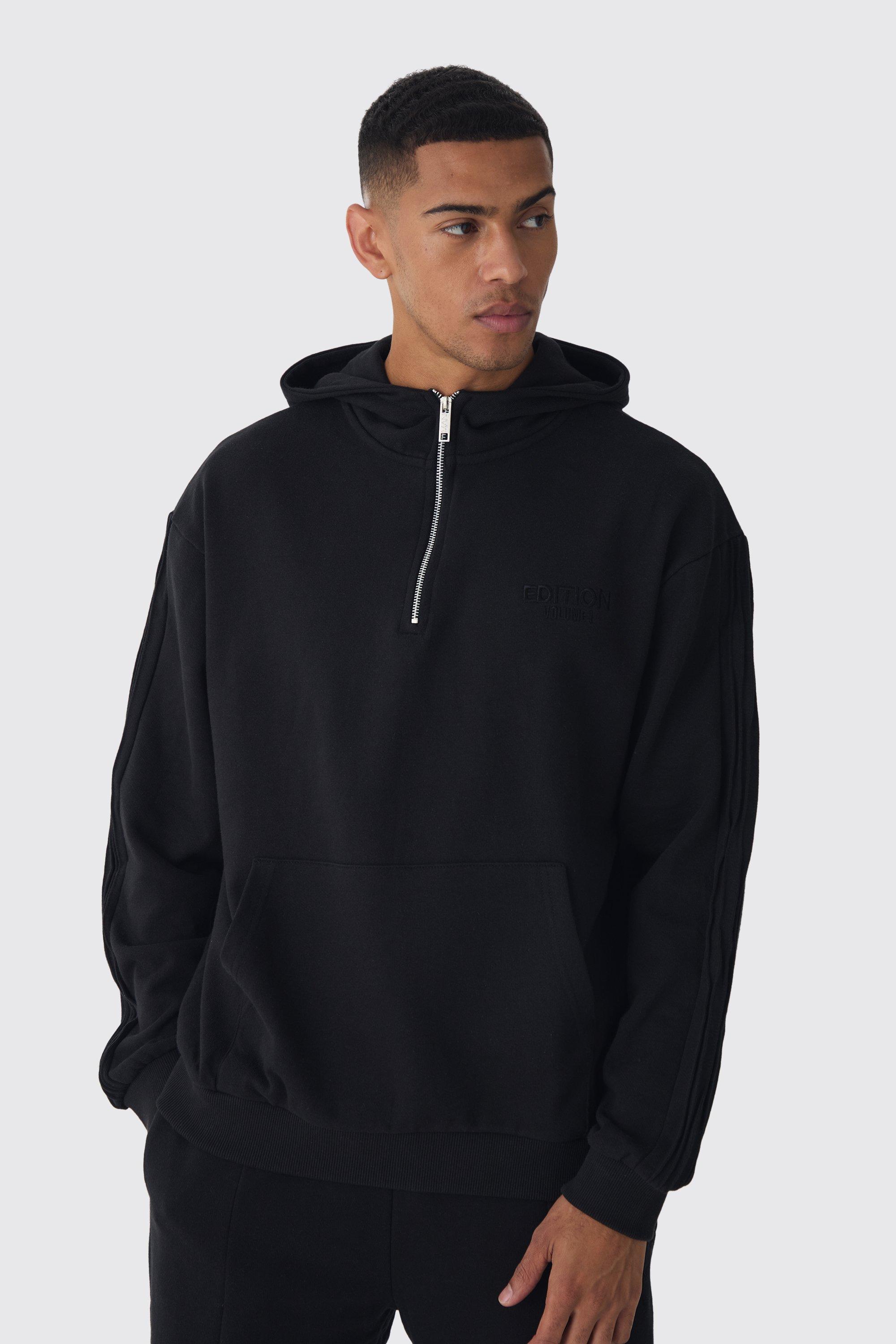 Men s Funnel Neck Hoodies boohooMAN UK