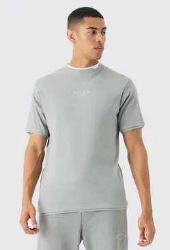 Grey Heavyweight Ribbed Fauxlayer T-shirt