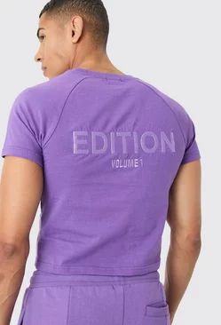 Shrunken Heavyweight Extended Neck T-shirt Purple