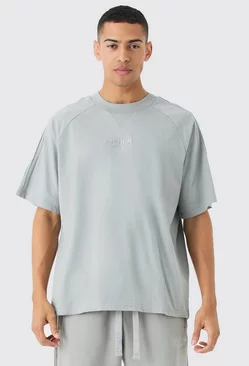 Oversized Heavyweight Pin Tuck T-shirt Grey