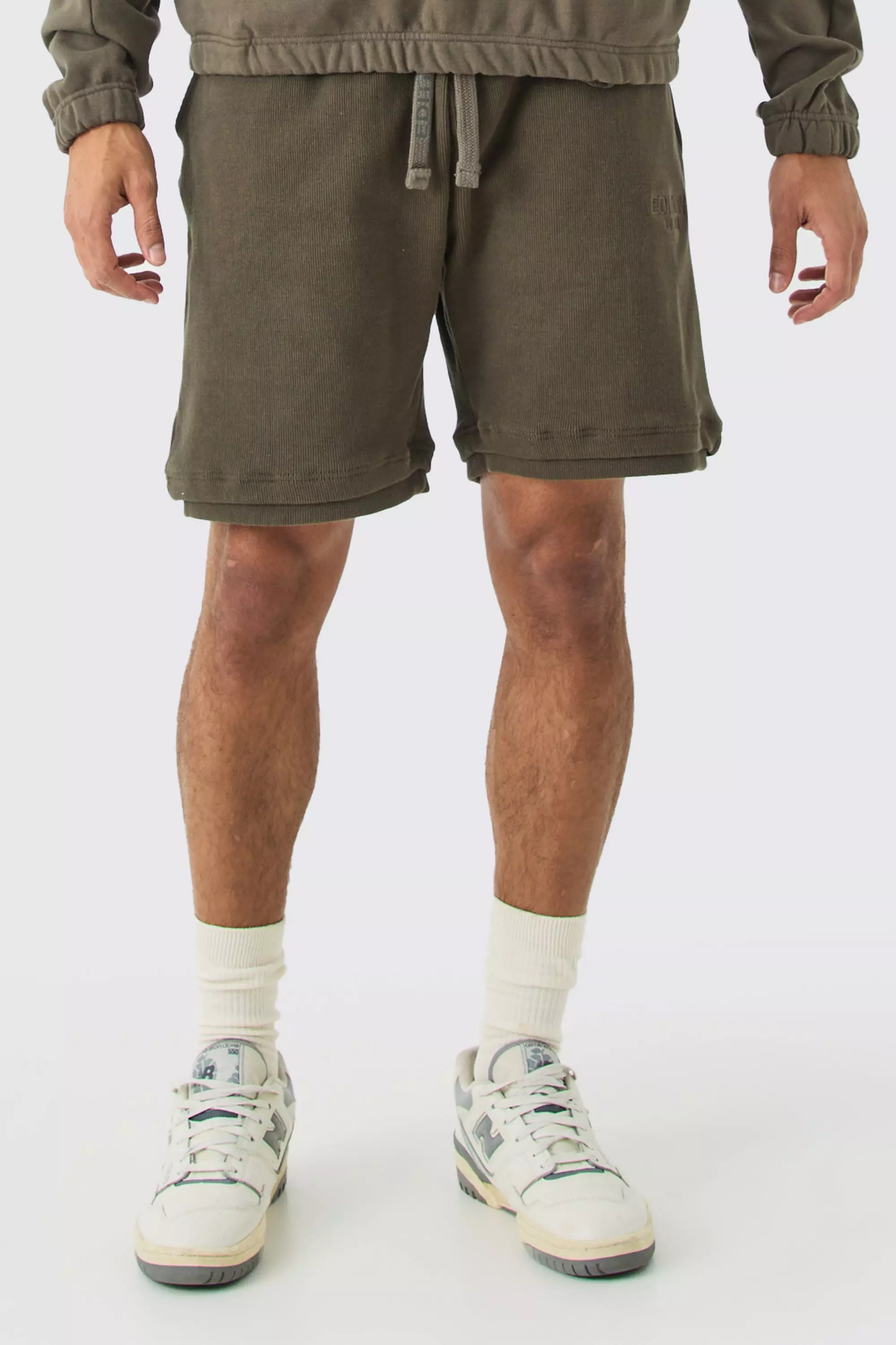 Relaxed Heavyweight Ribbed Shorts Chocolate
