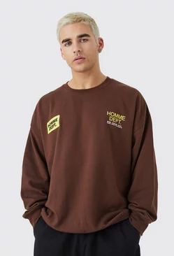 Oversized Homme Department Sweat Chocolate