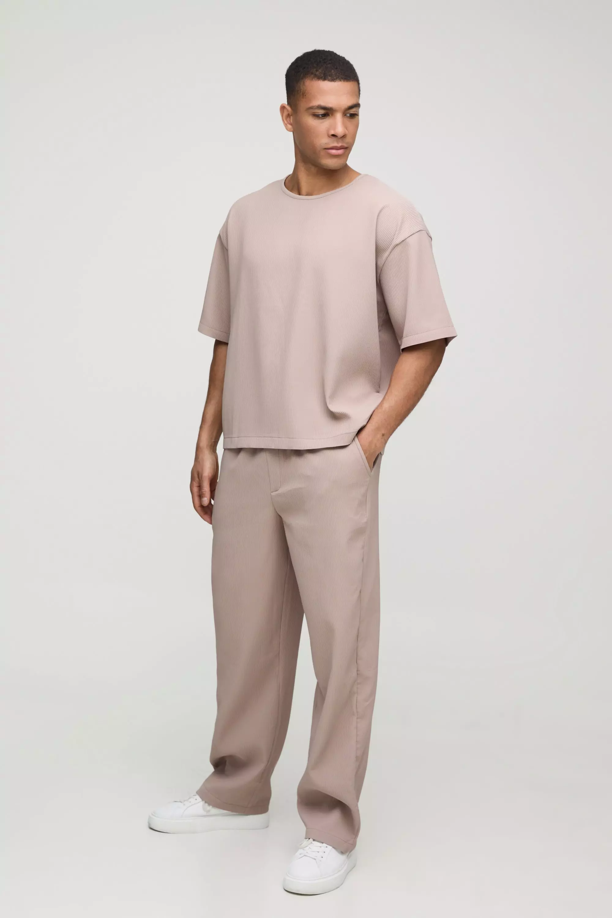Kastiges Oversize T-Shirt & Hose, Mocha alternatives Bild