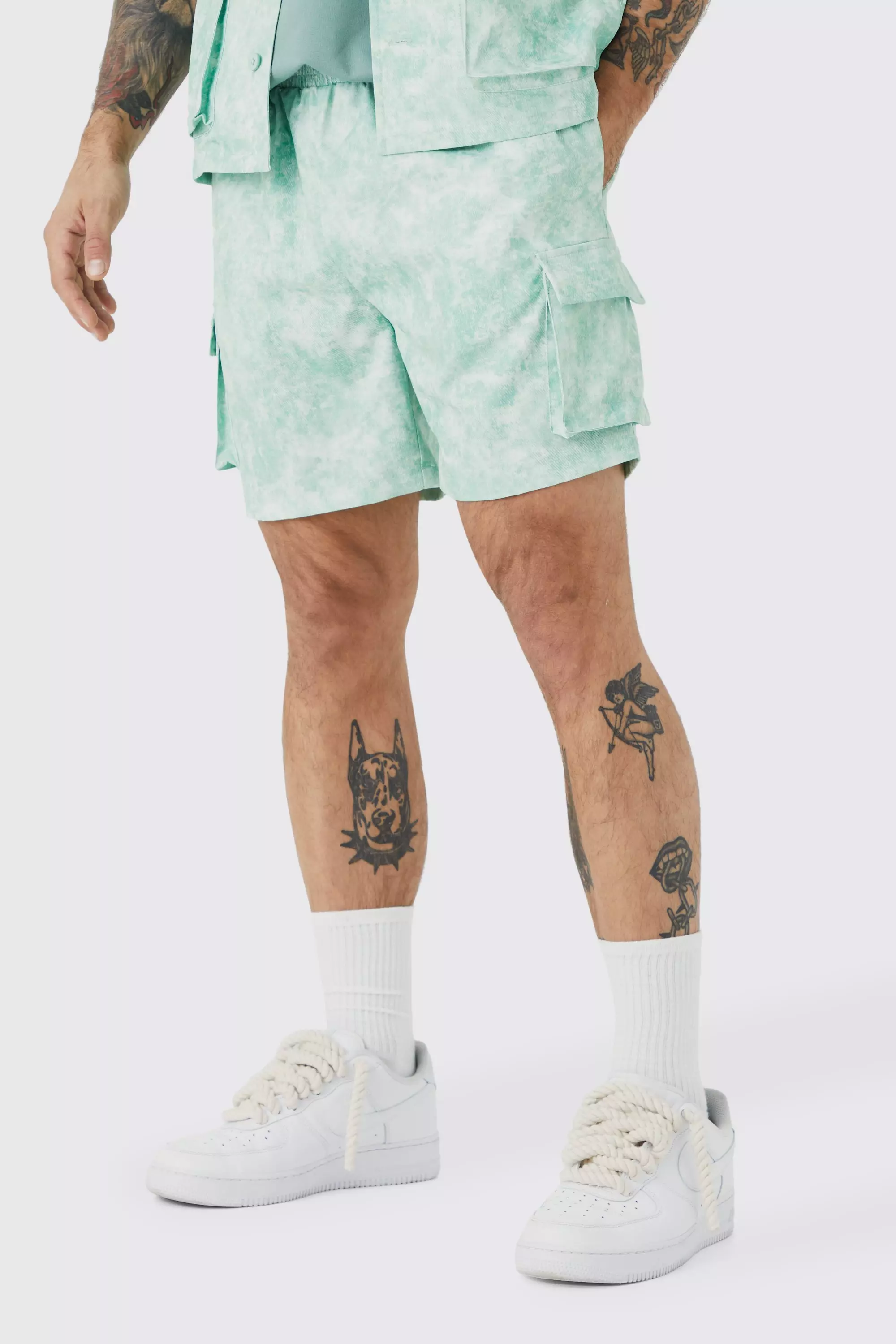 Elasticated Waistband Cargo Short Sage