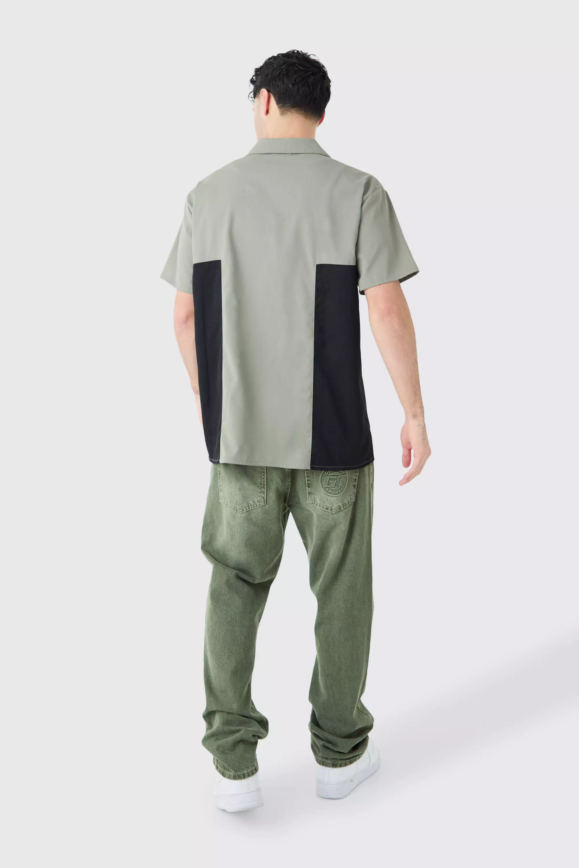 Sage Twill Short Sleeve Gusset Detail Shirt alternative image