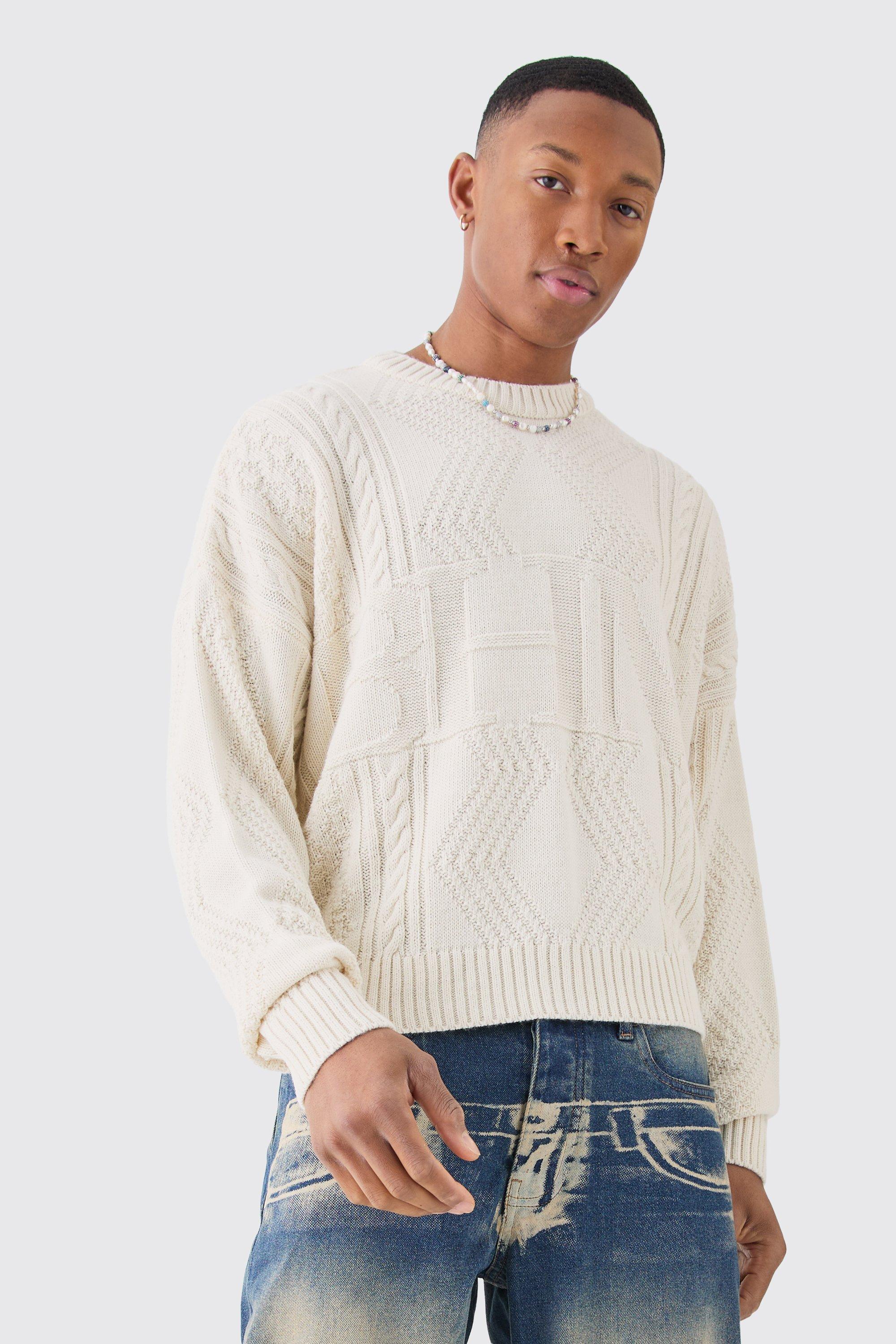 Boohooman white sale jumper