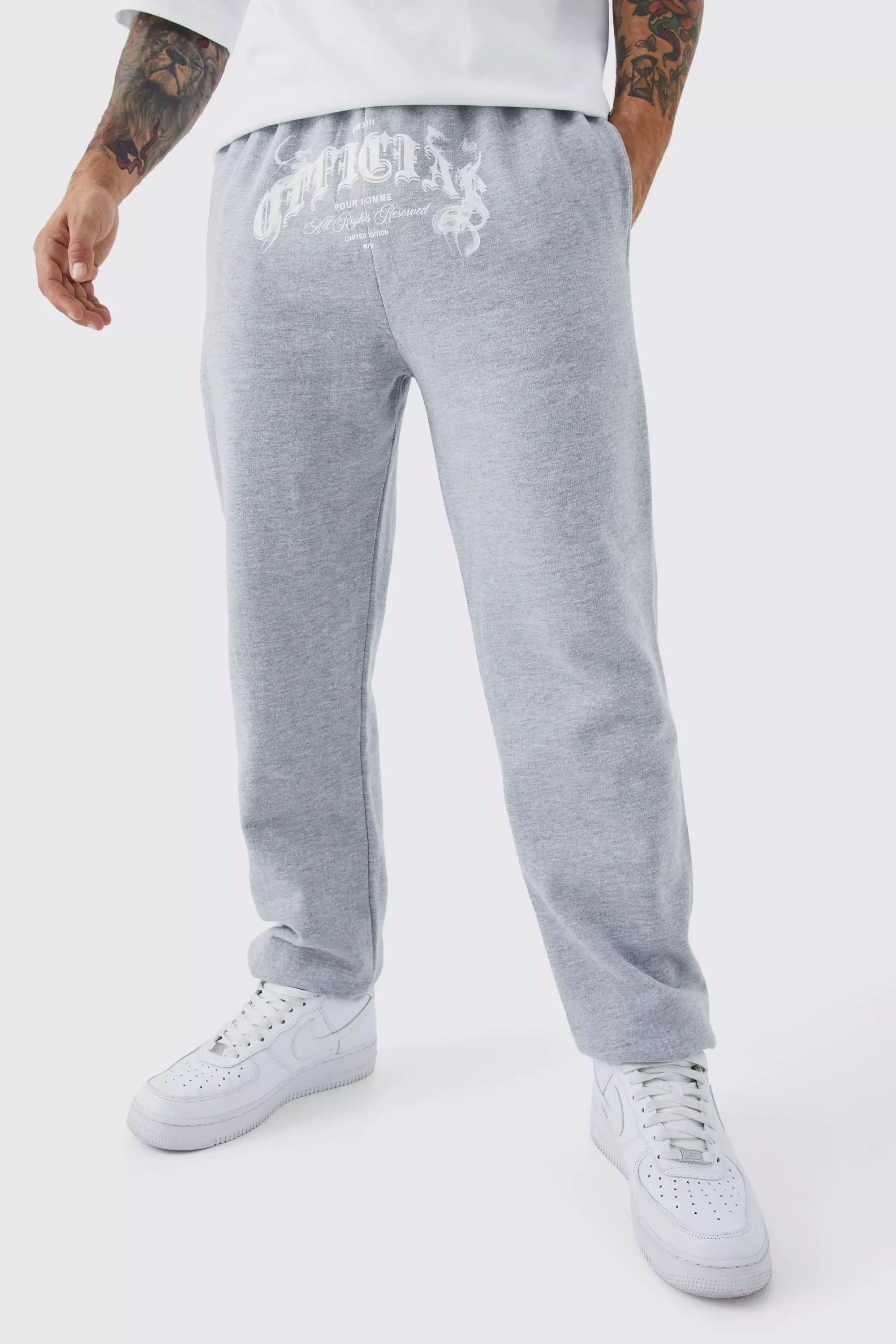 Grey Official Smoke Graphic Sweatpants