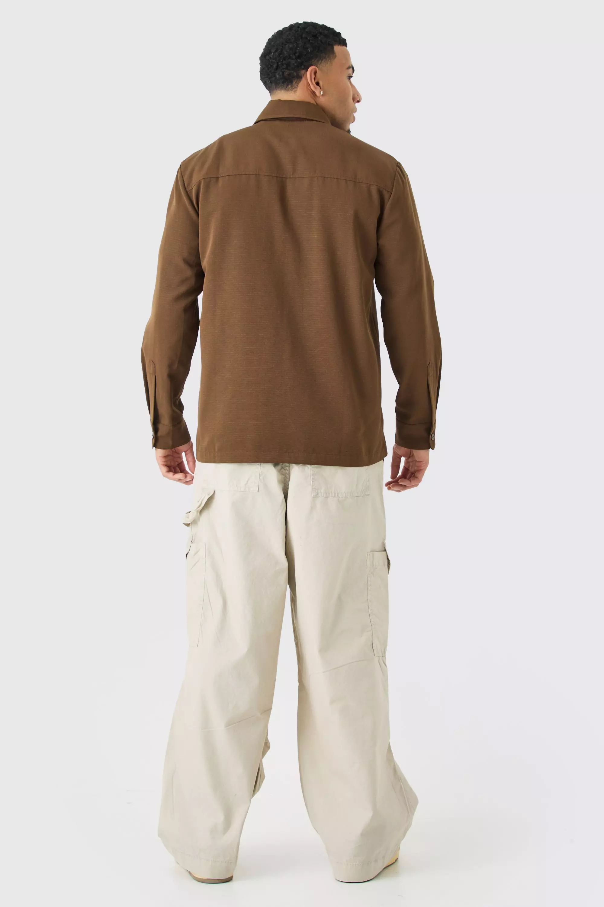 Chocolate Regular Long Sleeve Ripstop Overshirt alternative image