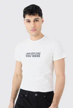 Shrunken Heavy Interlock Graphic Slogan T-shirt White