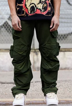 Parachute Multi Pocket Fixed Waist Trouser Taupe