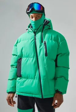 Green Oversized Ski Puffer Jacket
