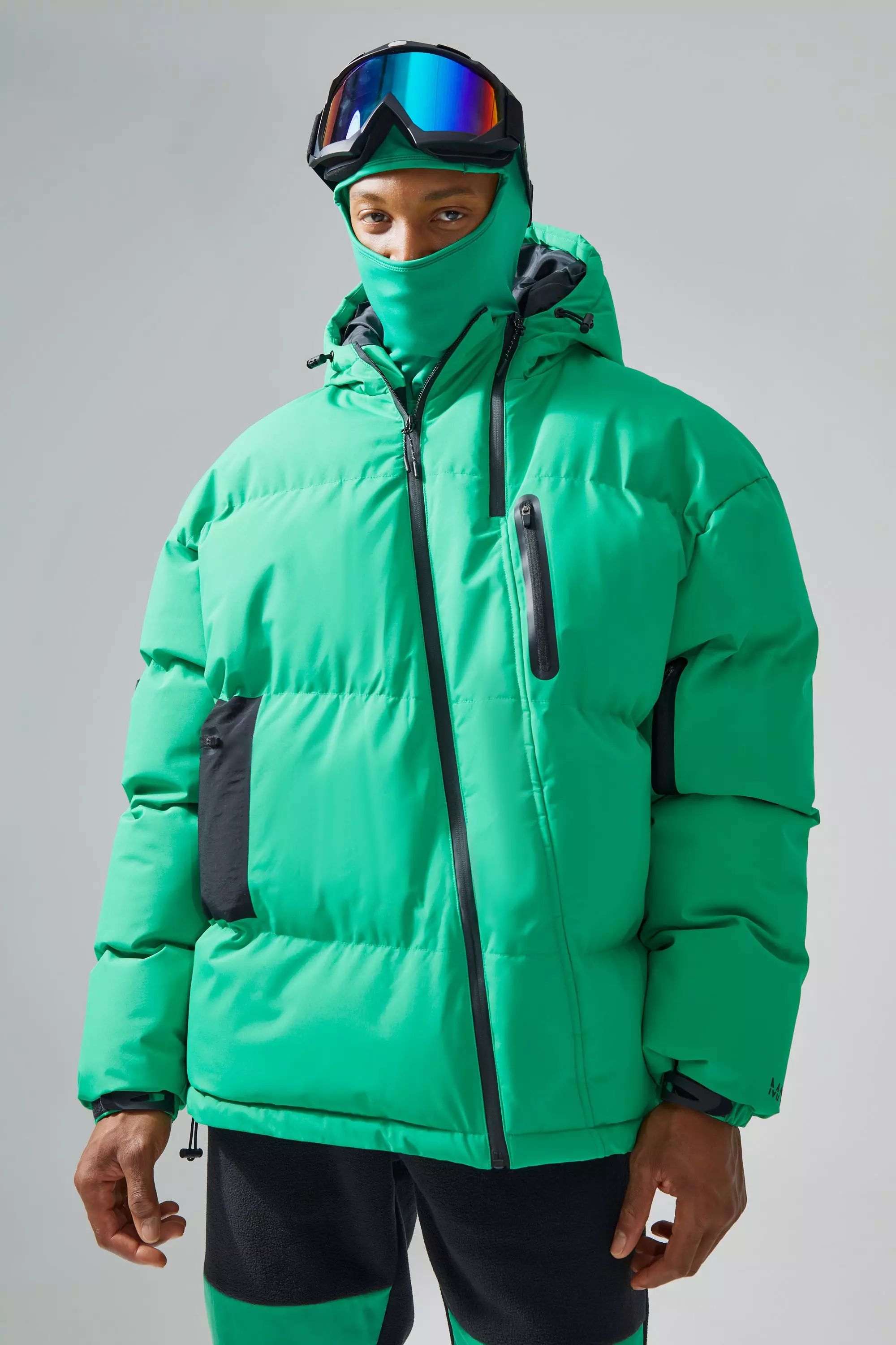 Oversized Ski Puffer Jacket boohooMAN UK