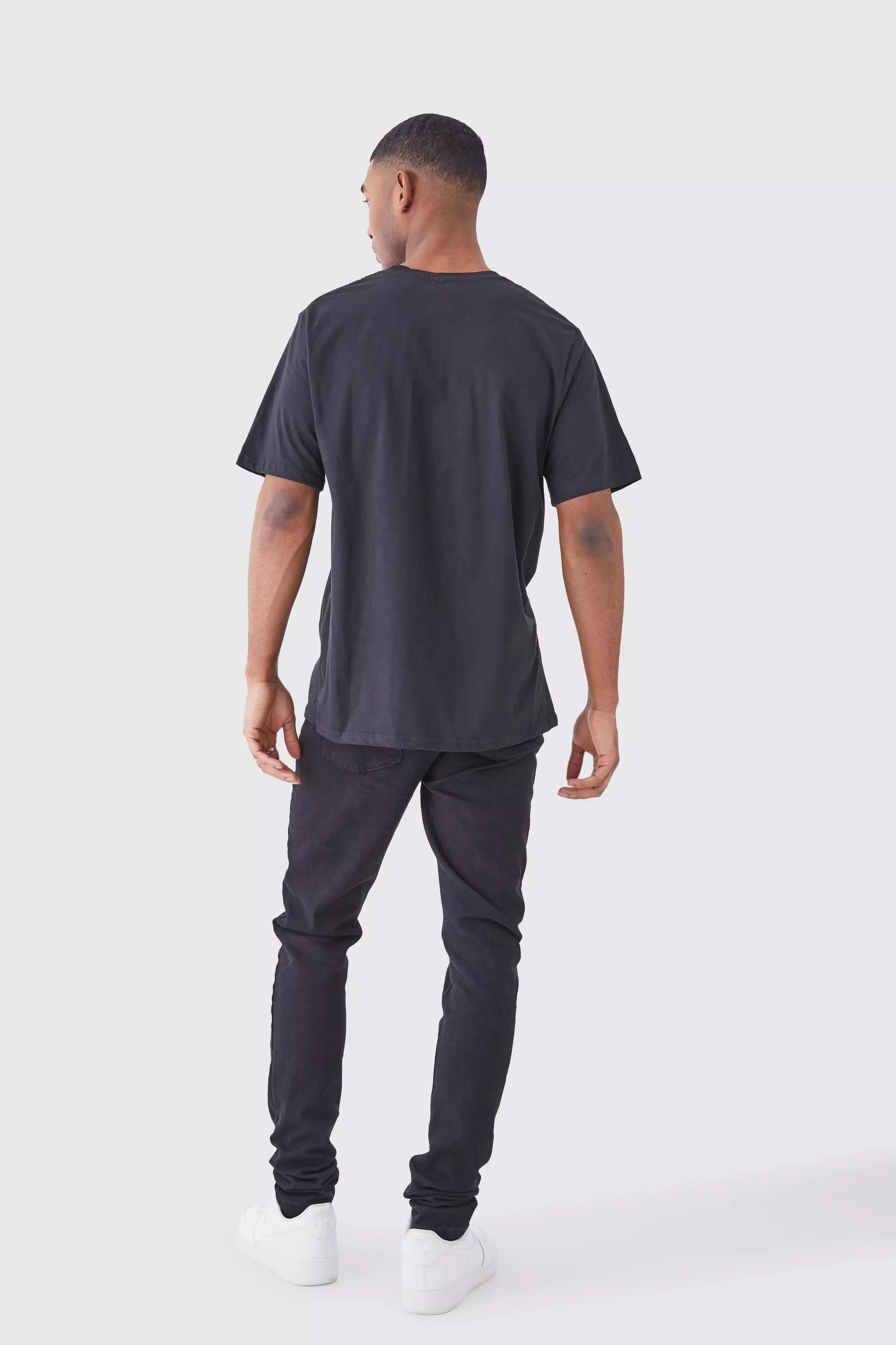 Tall Skinny Stacked Distressed Ripped Jeans | boohooMAN USA