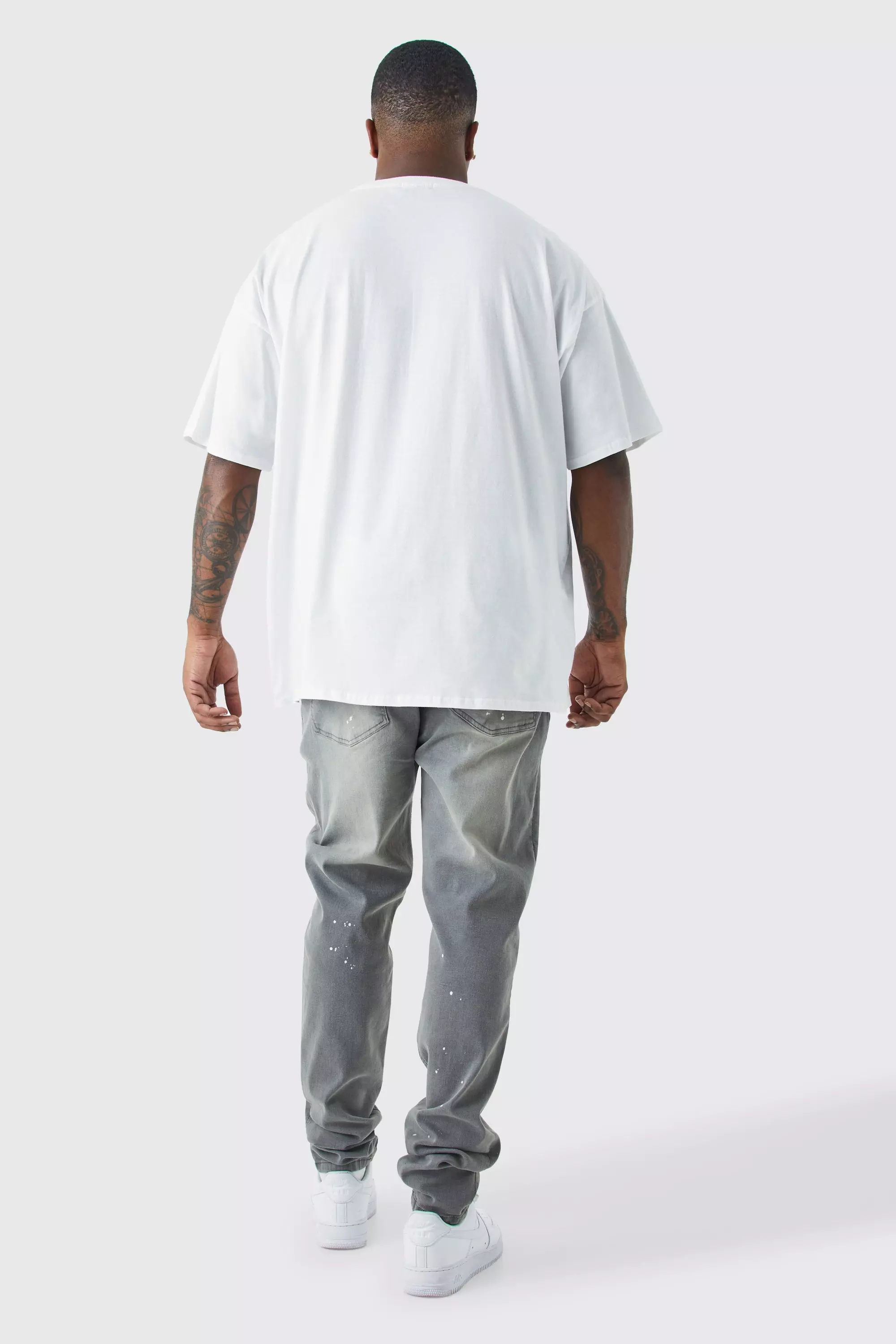 Grey Plus Stacked Stretch Skinny Jeans alternatieve afbeelding
