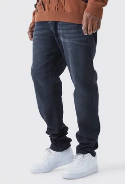 Plus Skinny Stretch Stacked Jeans Washed black