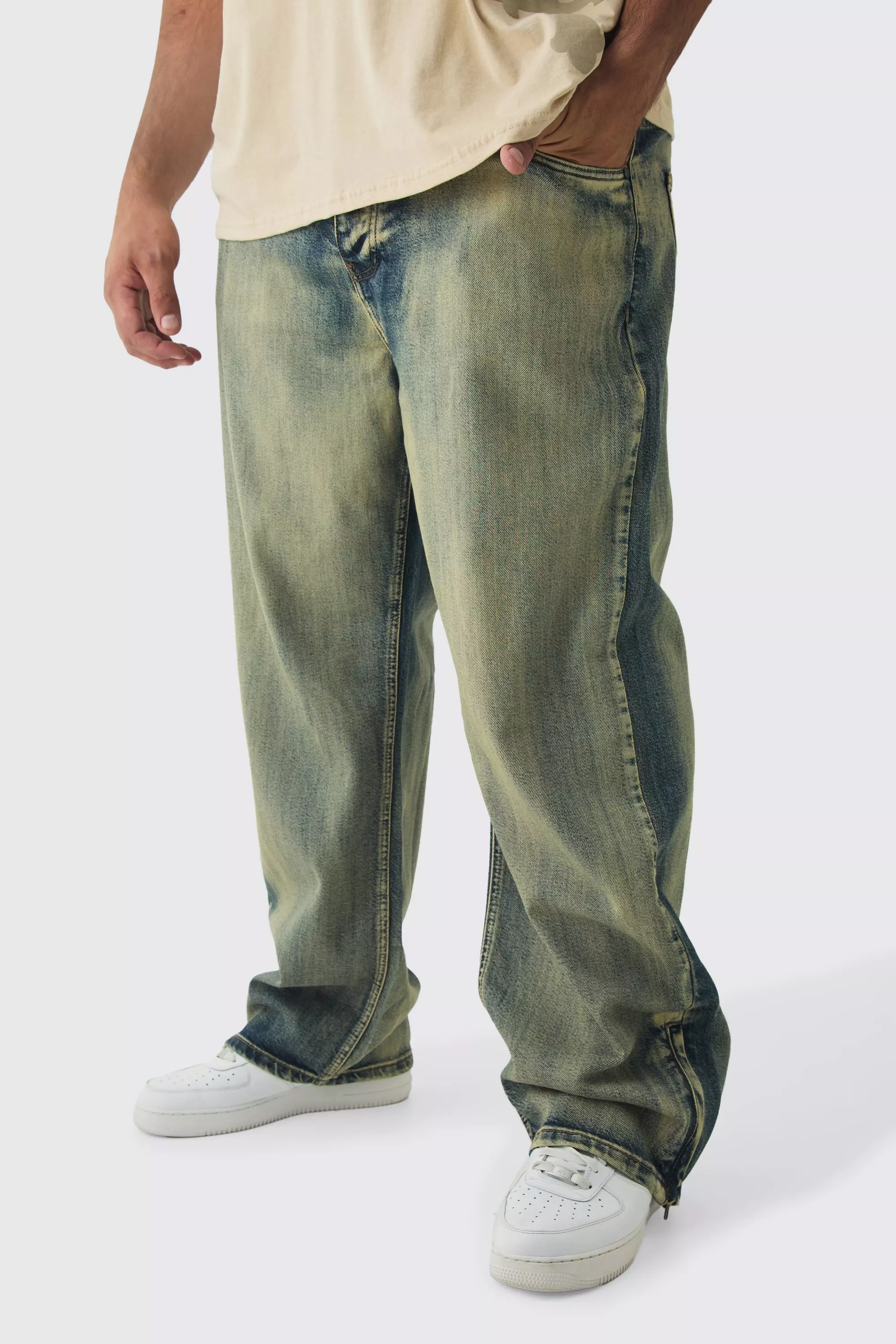 Grande taille - Jean large zippé, Antique blue autre image