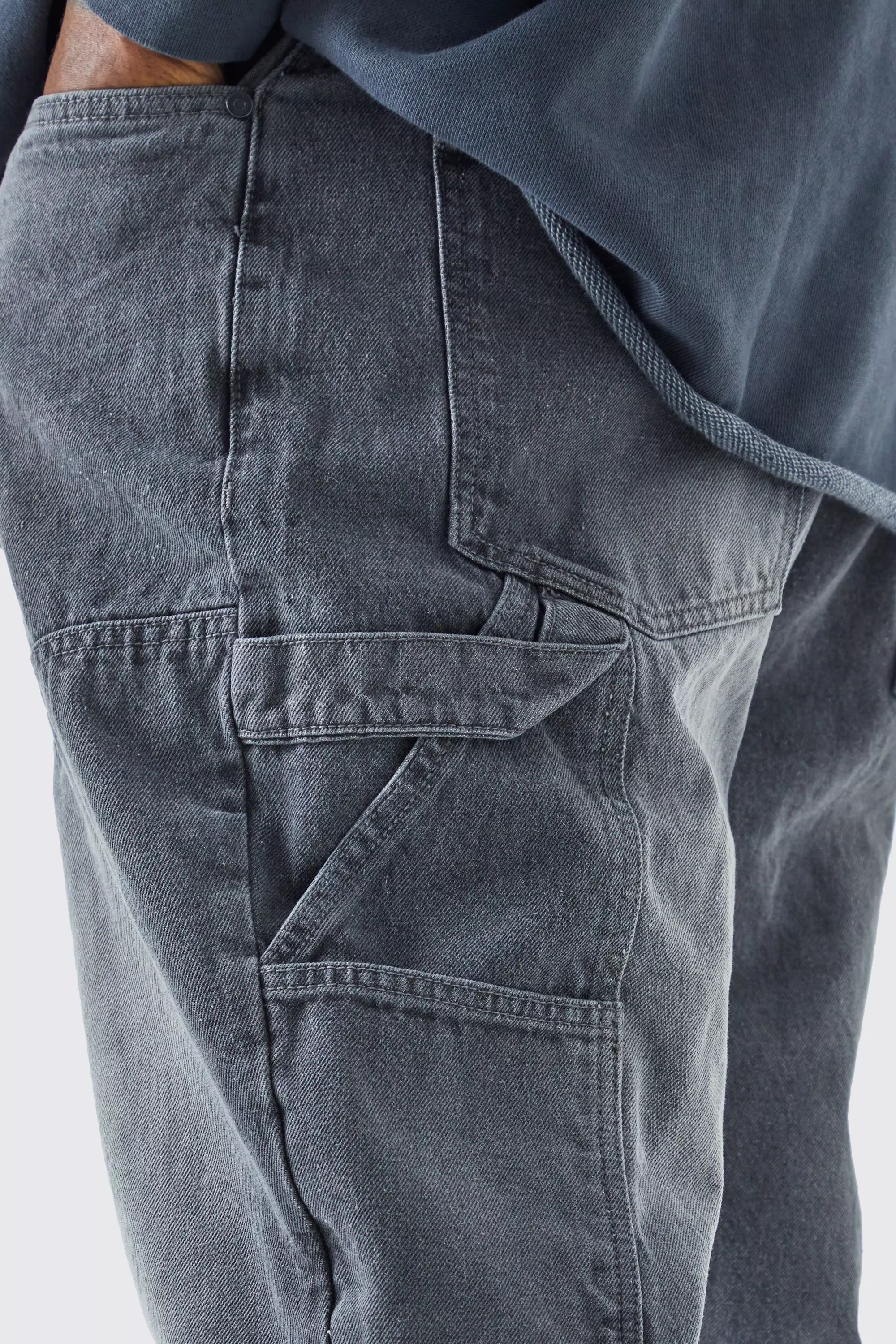 Grey Plus Slim Rigid Flare Gusset Jeans alternative image