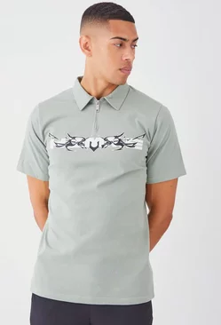 Homme Graphic Polo Sage
