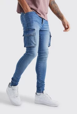 Blue Tall Super Skinny Cargo Jeans
