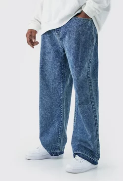 Blue Plus Relaxed Fit Acid Wash Jeans