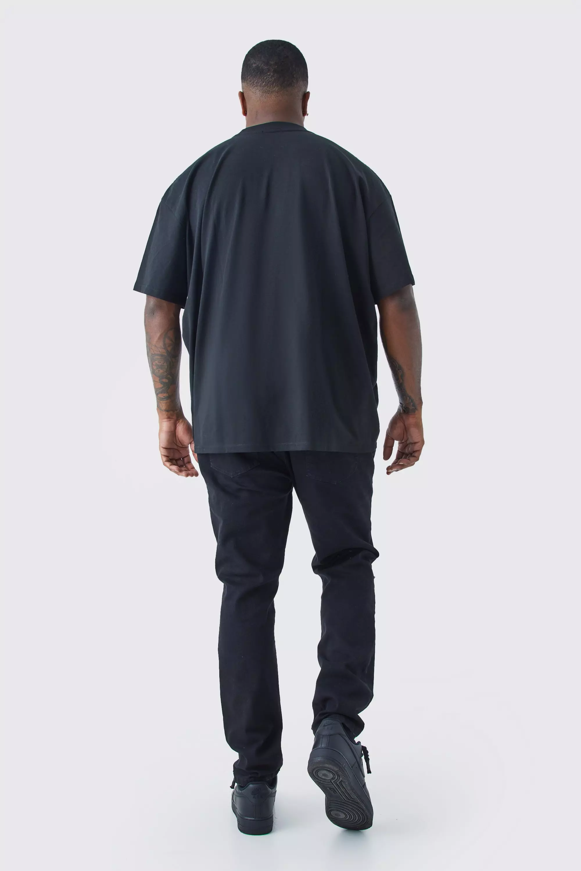 Plus Super Skinny Distressed Biker Jeans | boohooMAN USA
