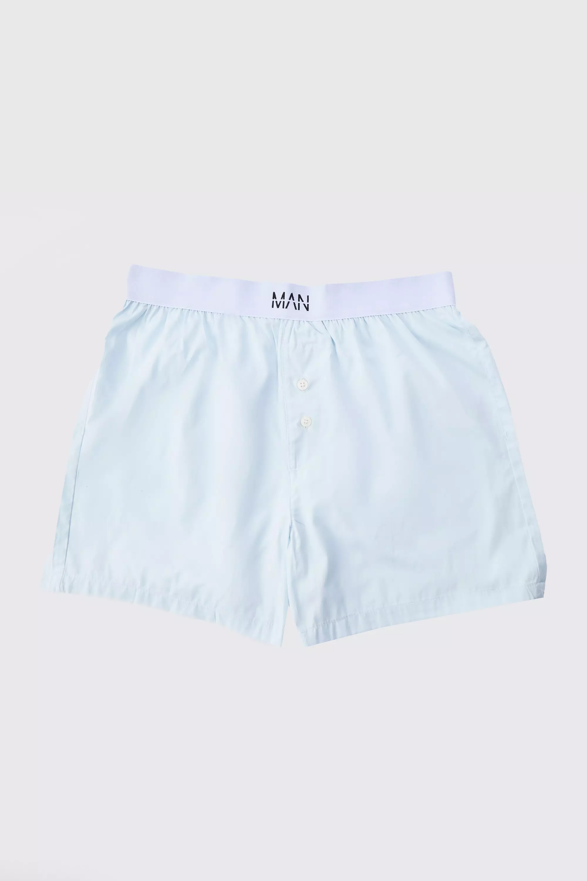 Original Man Woven Boxer Shorts Light blue