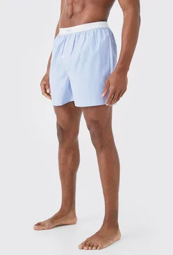 Limited Stripe Woven Boxer Shorts Light blue
