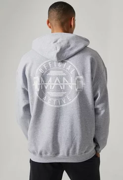 Grey Man Active Gym Raw Official Logo Hoodie