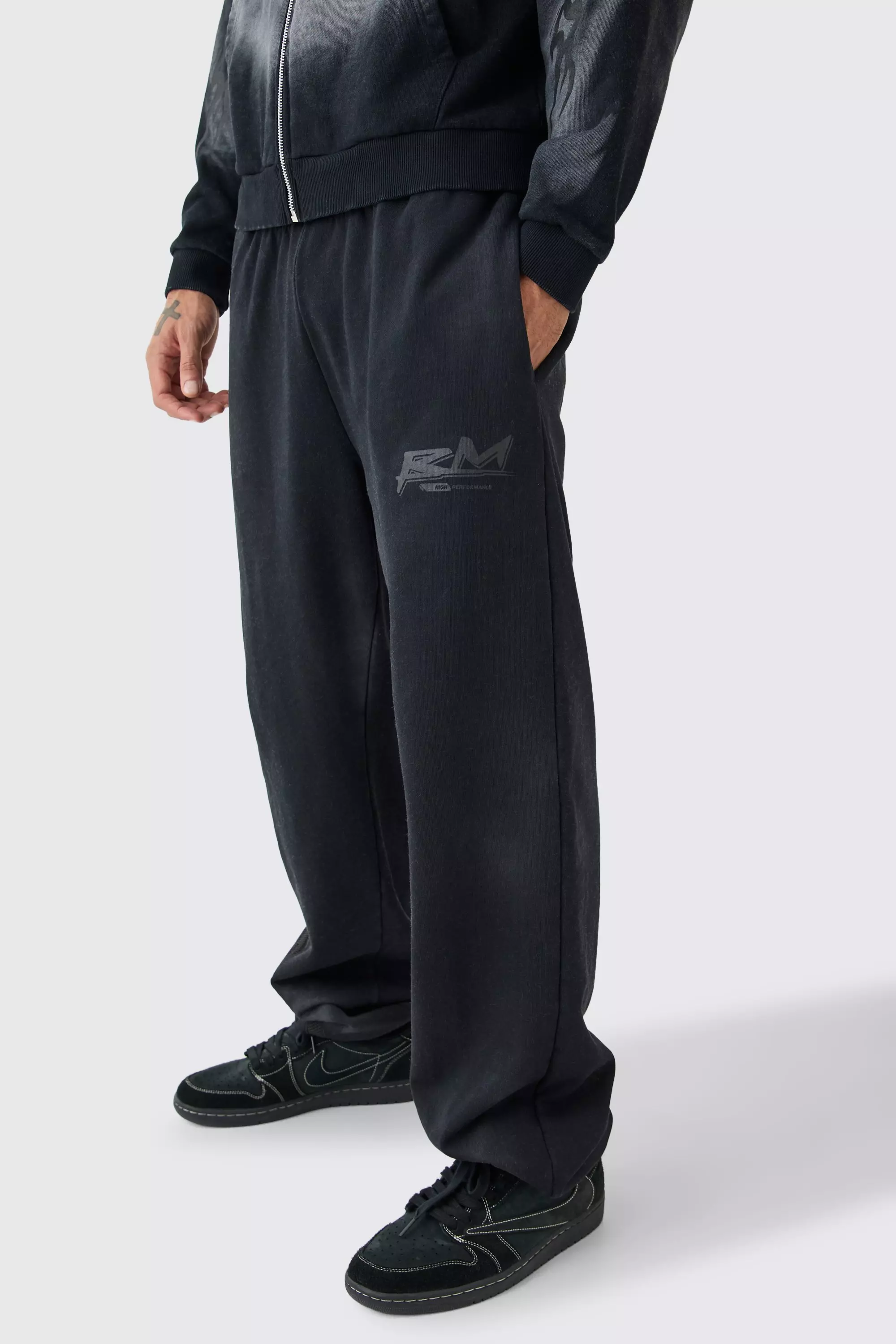 Black Oversized Heavy Washed Jogger